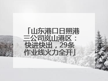 山东港口日照港三公司岚山港区：快进快出，29条作业线火力全开